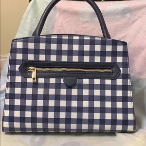 Blue & white plaid purse